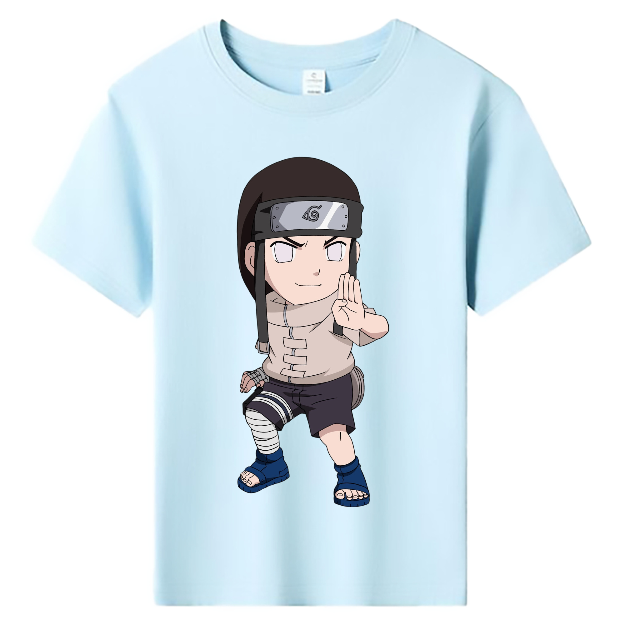 （画像用） NARUTO -ナルト- 日向ネジ Hyūga Neji 綿100％キッズTシャツ（フロントプリント）